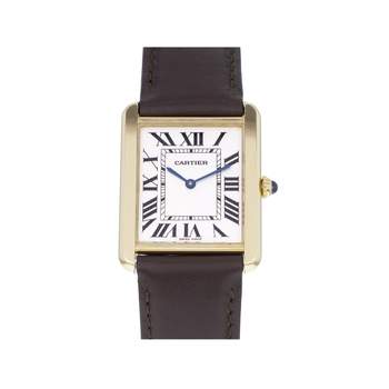 Montre d'occasion CARTIER Tank Solo homme quartz bracelet cuir cresus