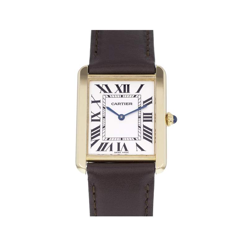 Montre d'occasion CARTIER Tank Solo homme quartz bracelet cuir cresus - vue 1