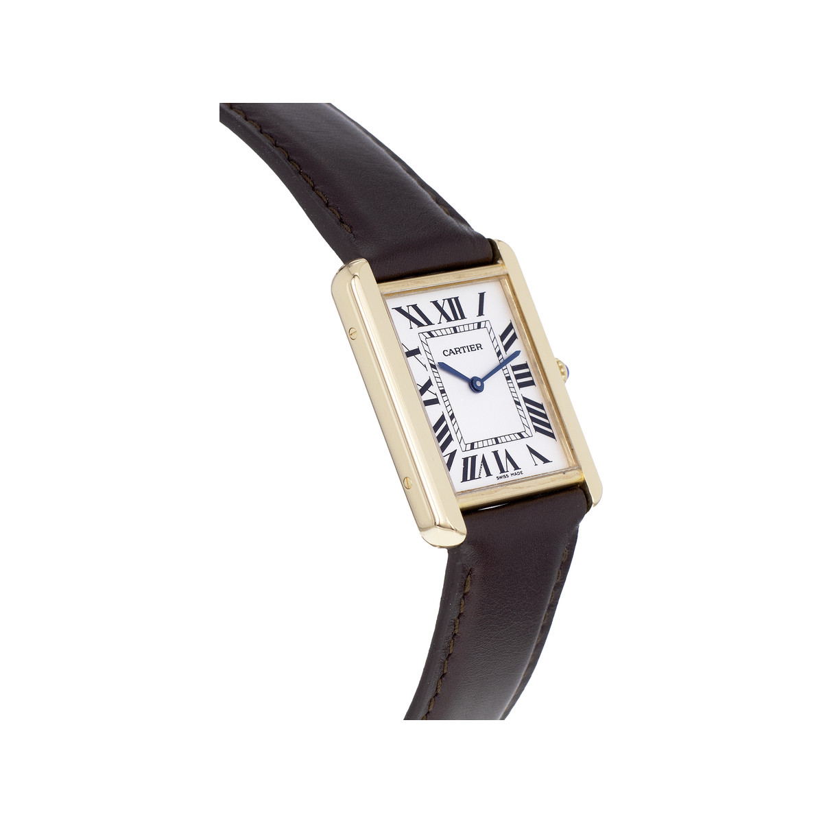 Montre d'occasion CARTIER Tank Solo homme quartz bracelet cuir cresus - vue 2
