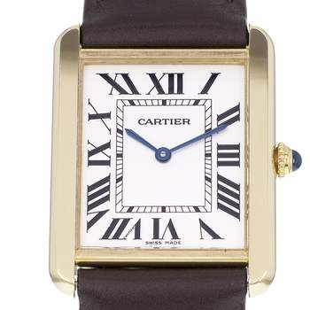 Montre d'occasion CARTIER Tank Solo homme quartz bracelet cuir cresus