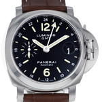 Montre d'occasion PANERAI Luminor GMT homme automatique bracelet cuir d'origine - vue D1