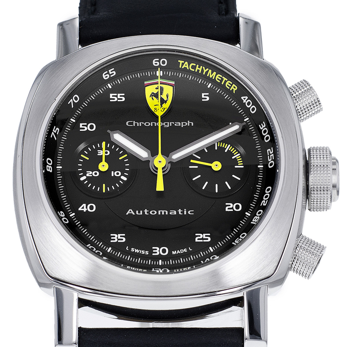 Montre d'occasion PANERAI Ferrari Scuderia Chronograph homme mouvement automatique certifié (cosc) bracelet cuir cresus - vue D1