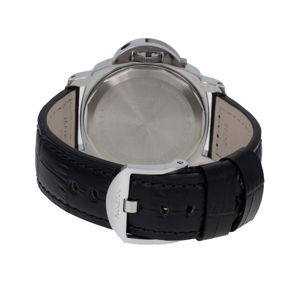 Montre d'occasion PANERAI Luminor Gmt homme mouvement automatique certifié (cosc) bracelet cuir cresus - vue 3