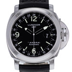 Montre d'occasion PANERAI Luminor Gmt homme mouvement automatique certifié (cosc) bracelet cuir cresus - vue D1