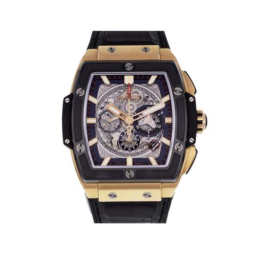 Montre d'occasion HUBLOT Spirit of Big Bang homme automatique bracelet cuir d'origine