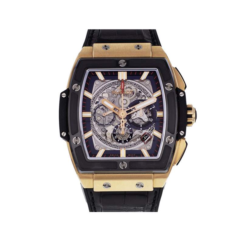 Montre d'occasion HUBLOT Spirit of Big Bang homme automatique bracelet cuir d'origine - vue 1
