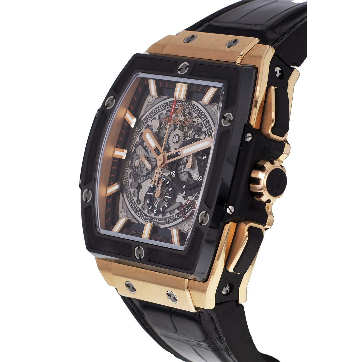 Montre d'occasion HUBLOT Spirit of Big Bang homme automatique bracelet cuir d'origine - vue D2