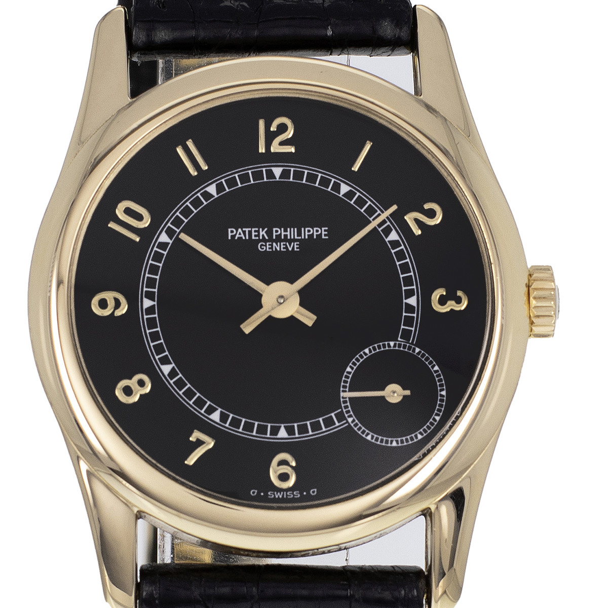 Montre d'occasion PATEK PHILIPPE Calatrava mixte automatique bracelet cuir d'origine - vue D1
