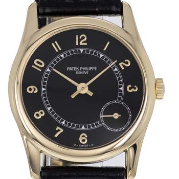 Montre d'occasion PATEK PHILIPPE Calatrava mixte automatique bracelet cuir d'origine