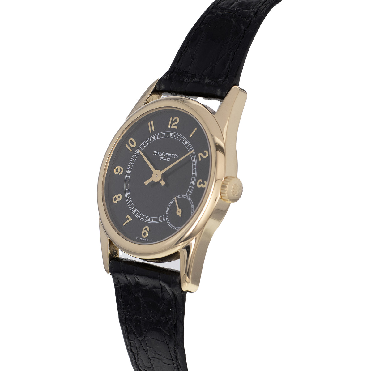 Montre d'occasion PATEK PHILIPPE Calatrava mixte automatique bracelet cuir d'origine - vue D2