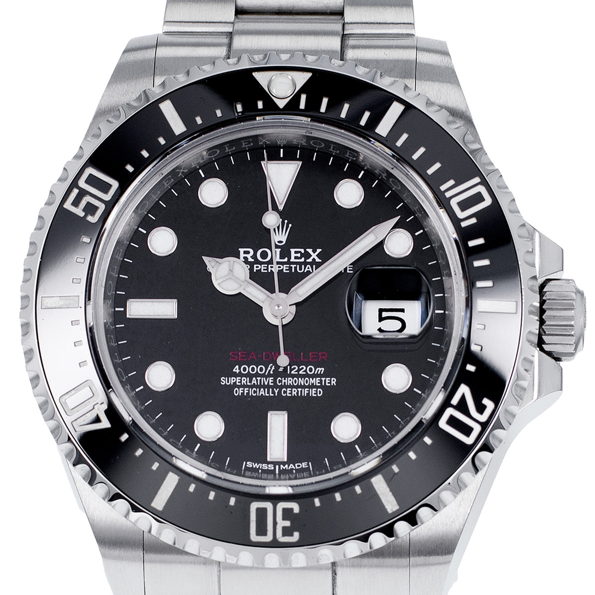 Montre d'occasion ROLEX Sea-Dweller 50th Anniversary homme mouvement automatique certifié (cosc) bracelet acier - vue D1
