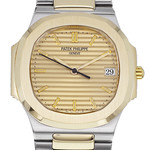 Montre d'occasion PATEK PHILIPPE Nautilus femme quartz bracelet or jaune 750/000 et acier - vue D1