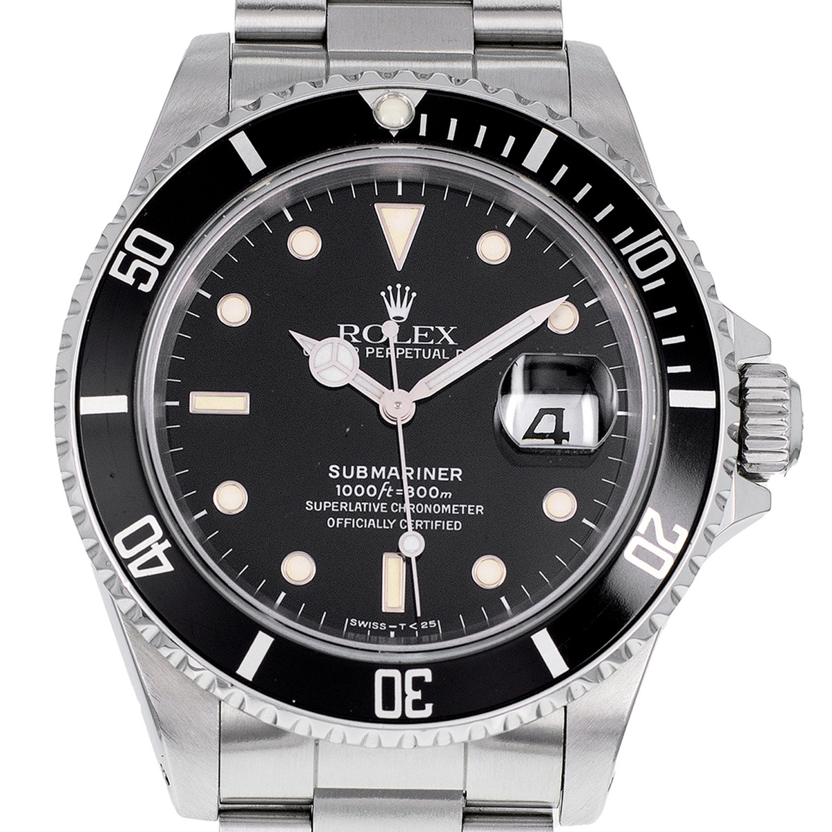 Montre d'occasion ROLEX Submariner Date homme mouvement automatique certifié (cosc) bracelet acier - vue D1