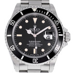 Montre d'occasion ROLEX Submariner Date homme mouvement automatique certifié (cosc) bracelet acier - vue D1