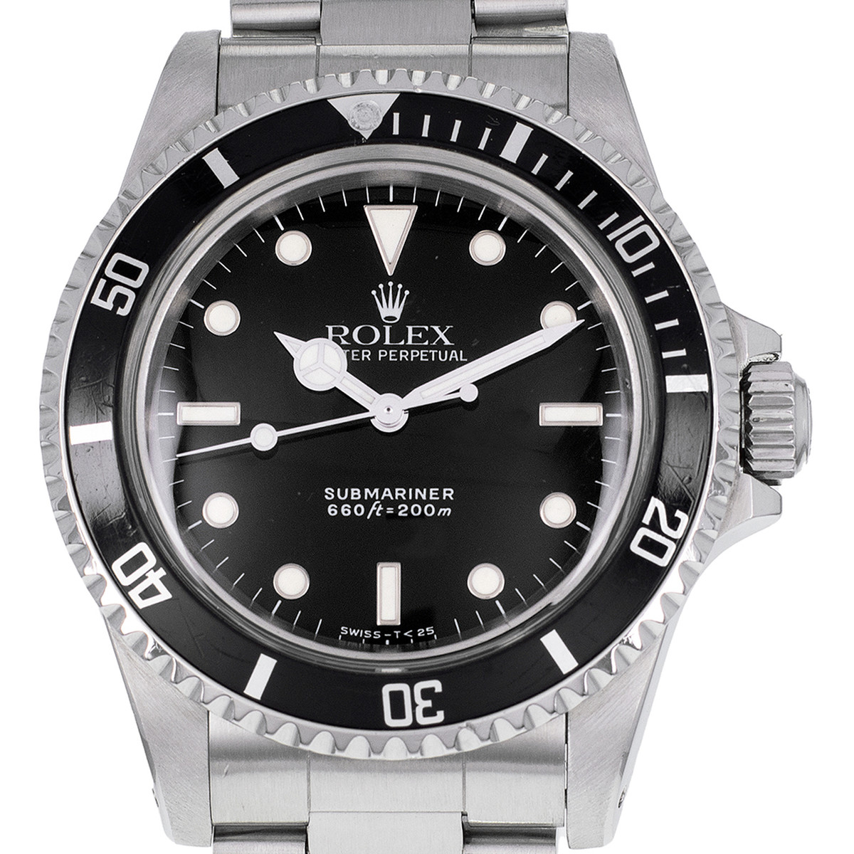 Montre d'occasion ROLEX Submariner Vintage homme mouvement automatique certifié (cosc) bracelet acier - vue D1