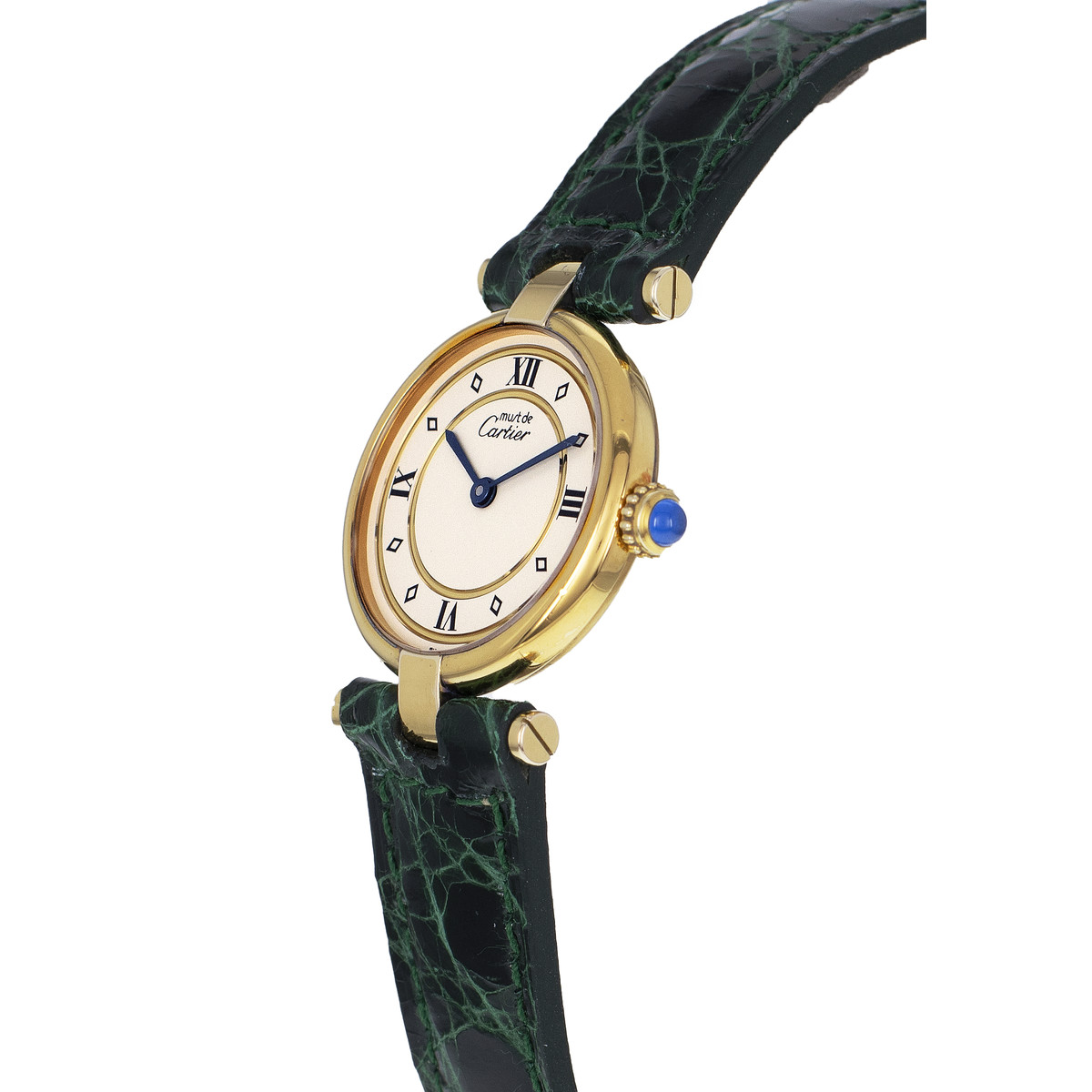Montre d'occasion CARTIER Vendôme femme quartz bracelet cuir cresus - vue D2