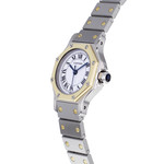 Montre d'occasion CARTIER Santos Octogonale femme automatique bracelet or jaune 750/000 et acier - vue D2