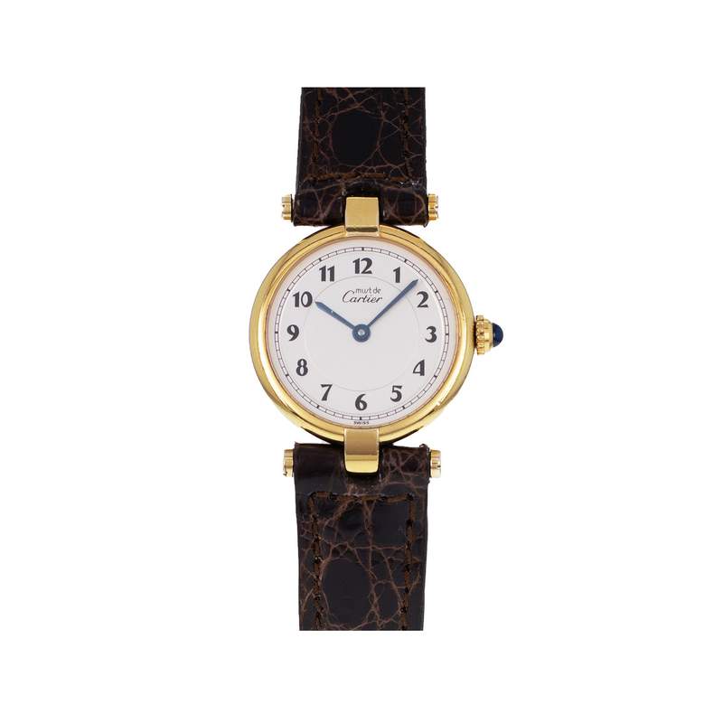 Montre d'occasion CARTIER Must Vendôme femme quartz bracelet cuir cresus - vue 1