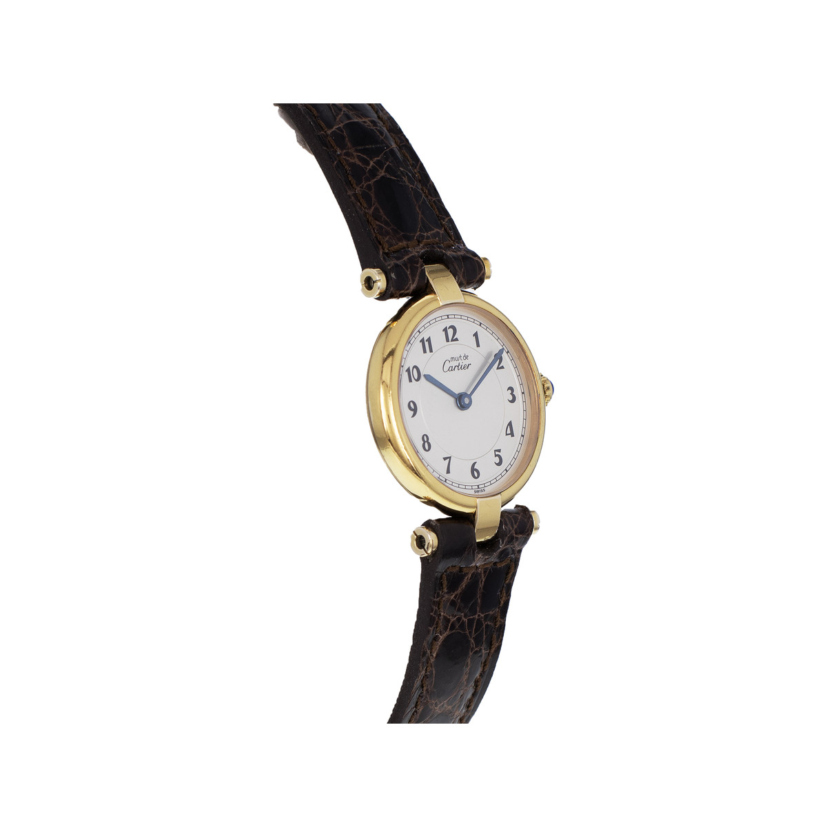 Montre d'occasion CARTIER Must Vendôme femme quartz bracelet cuir cresus - vue 2