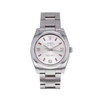 Montre d'occasion ROLEX Air King mixte mouvement automatique certifié (cosc) bracelet acier