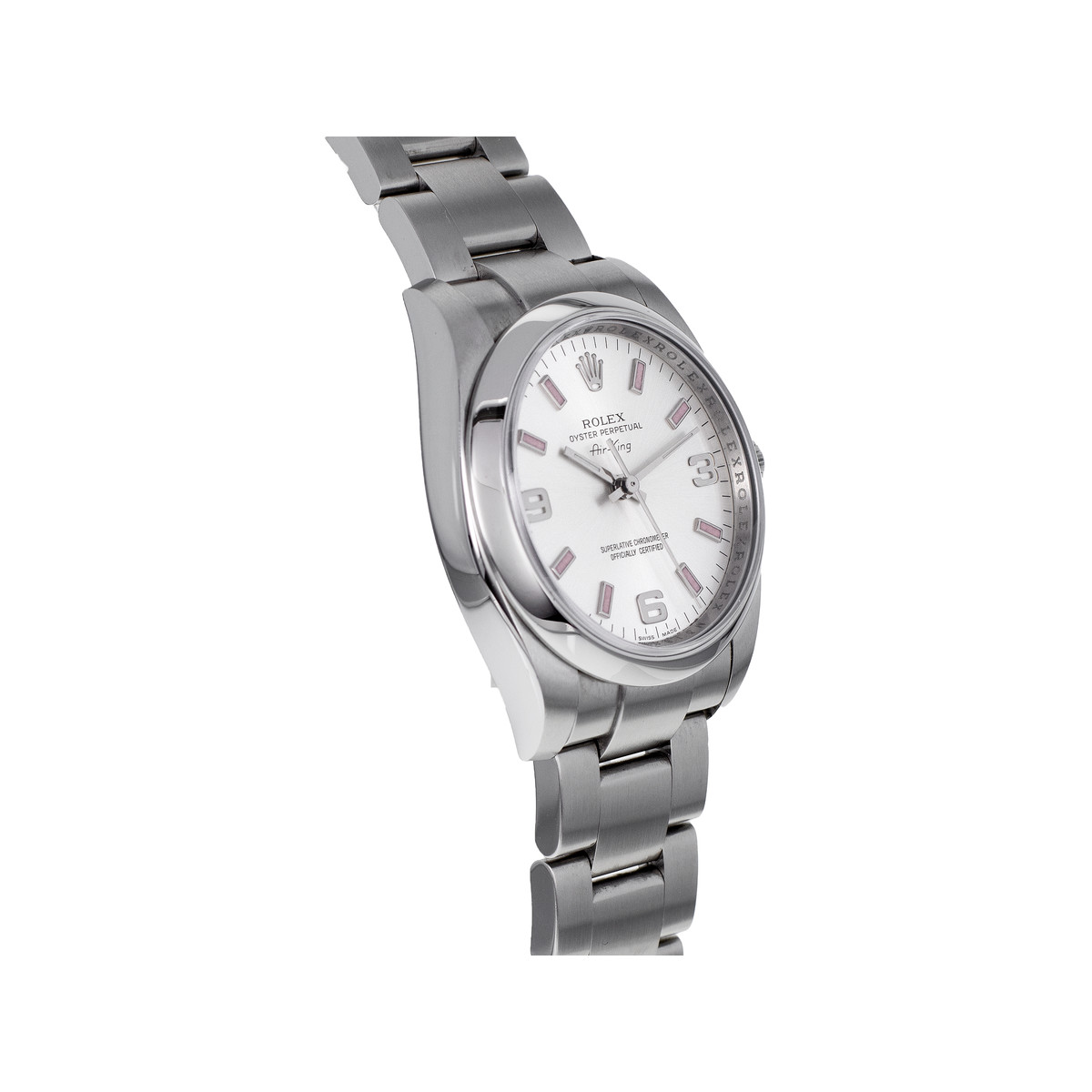 Montre d'occasion ROLEX Air King mixte mouvement automatique certifié (cosc) bracelet acier - vue 2