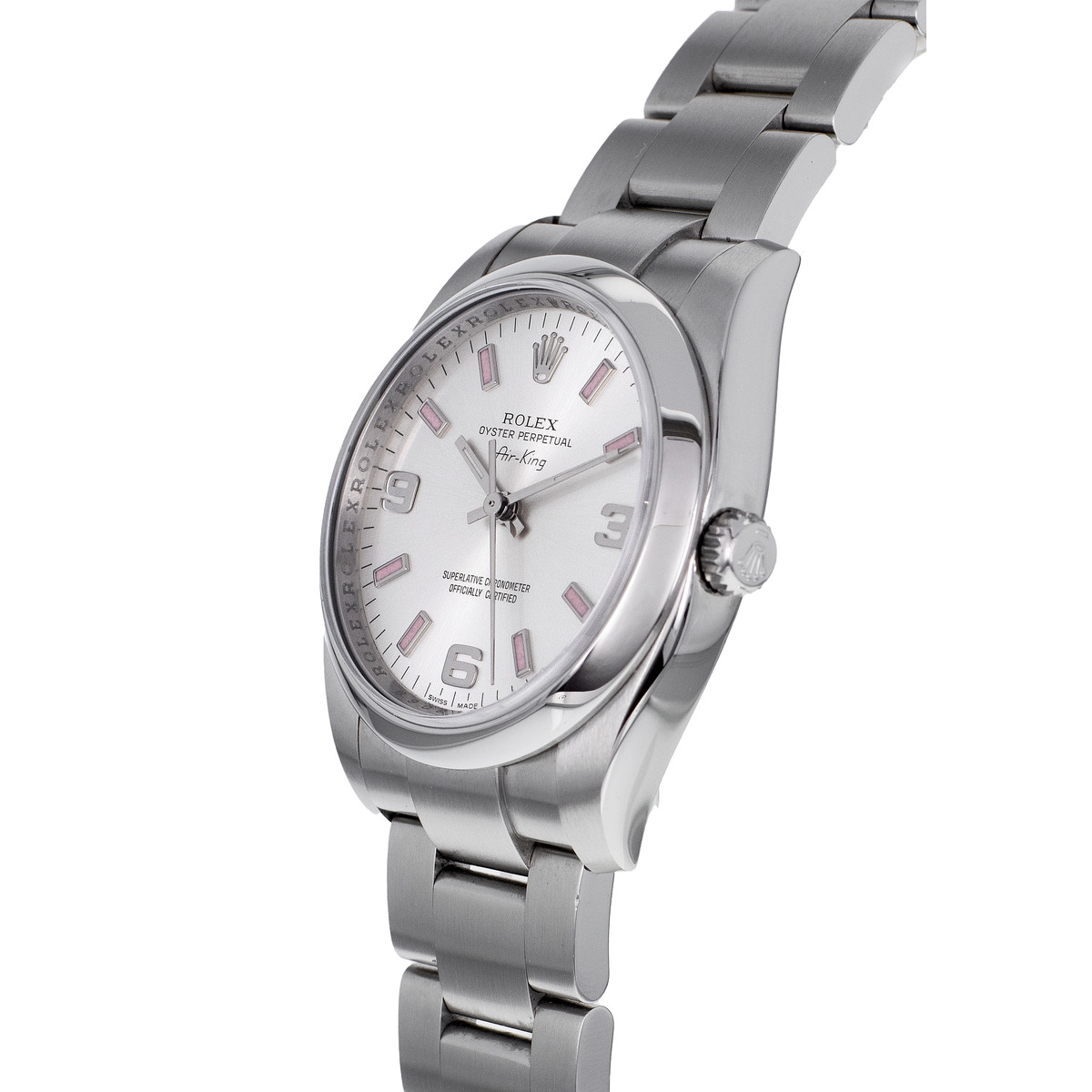 Montre d'occasion ROLEX Air King mixte mouvement automatique certifié (cosc) bracelet acier - vue D2