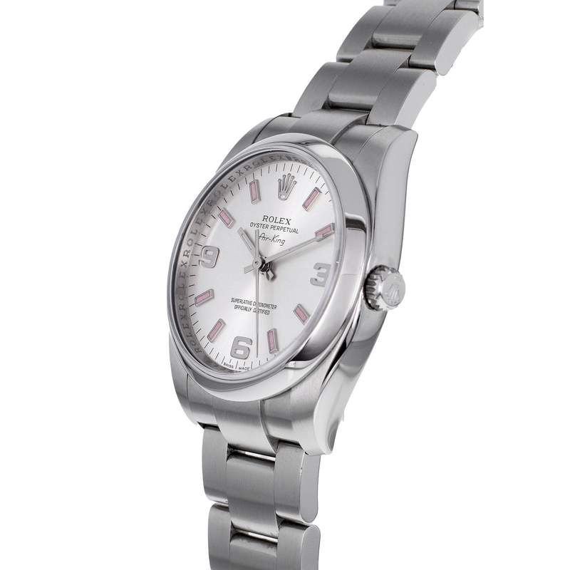Montre d'occasion ROLEX Air King mixte mouvement automatique certifié (cosc) bracelet acier - vue D2