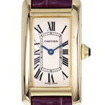 Montre d'occasion CARTIER Tank Américaine femme quartz bracelet cuir d'origine - vue D1