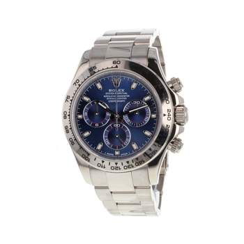 Montre d'occasion ROLEX Cosmograph Daytona homme mouvement automatique certifié (cosc) bracelet or blanc 750/000