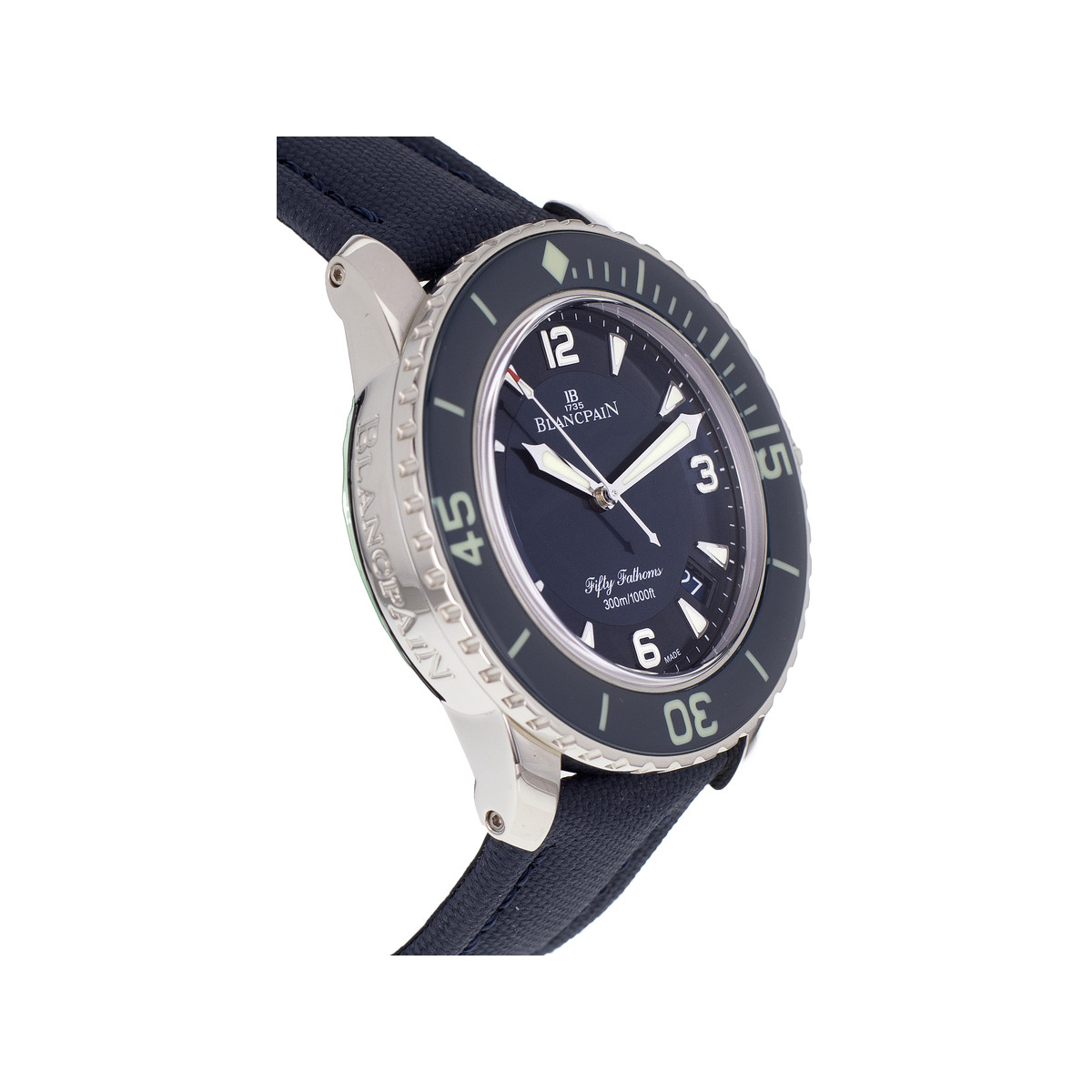 Montre d'occasion BLANCPAIN Fifty Fathoms homme mouvement automatique certifié (cosc) bracelet textile - vue 2