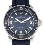 Montre d'occasion BLANCPAIN Fifty Fathoms homme mouvement automatique certifié (cosc) bracelet textile - vue D1