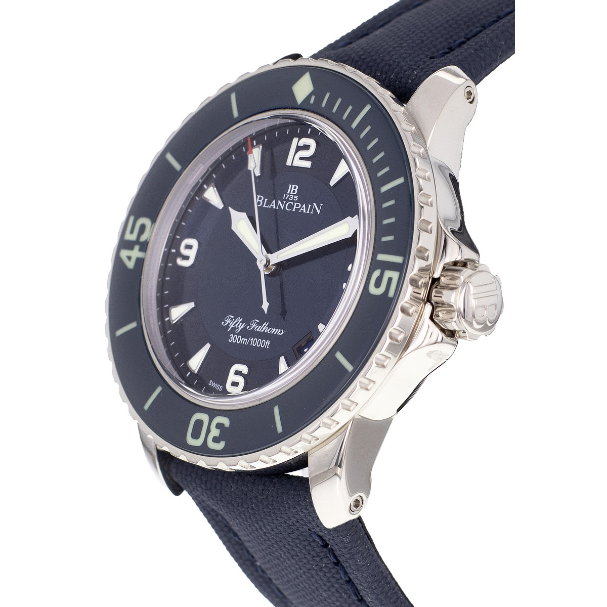 Montre d'occasion BLANCPAIN Fifty Fathoms homme mouvement automatique certifié (cosc) bracelet textile - vue D2
