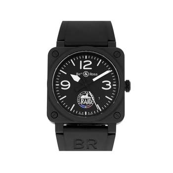 Montre d'occasion BELL & ROSS BR03-92 RAID Limited Edition homme automatique bracelet caoutchouc