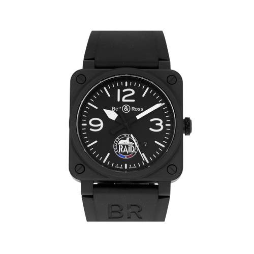Montre d'occasion BELL & ROSS BR03-92 RAID Limited Edition homme automatique bracelet caoutchouc