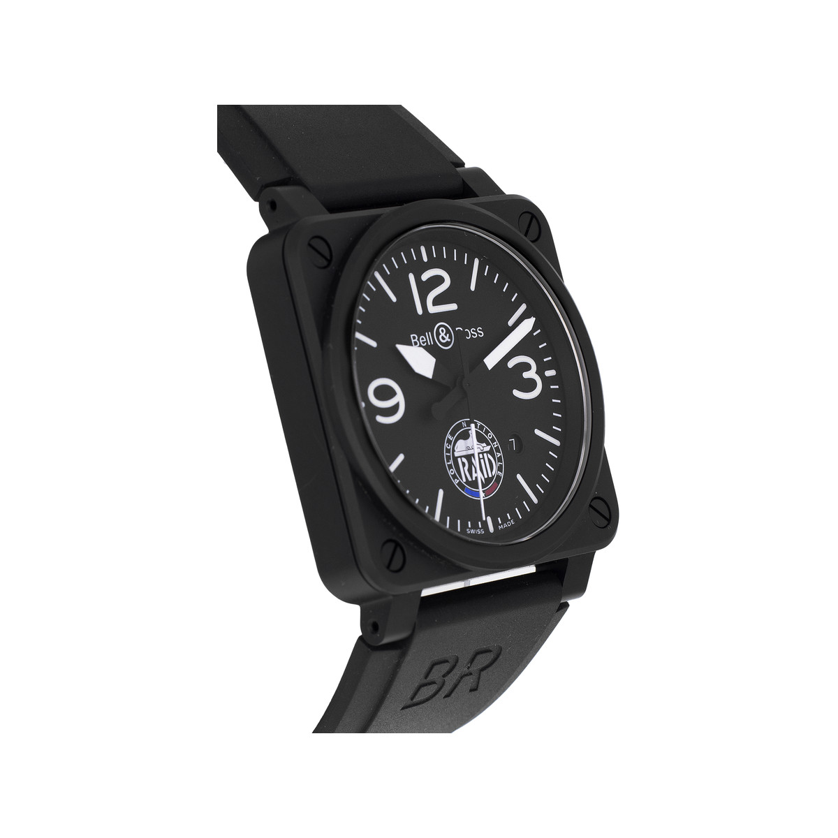 Montre d'occasion BELL & ROSS BR03-92 RAID Limited Edition homme automatique bracelet caoutchouc - vue 2