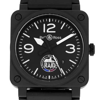 Montre d'occasion BELL & ROSS BR03-92 RAID Limited Edition homme automatique bracelet caoutchouc