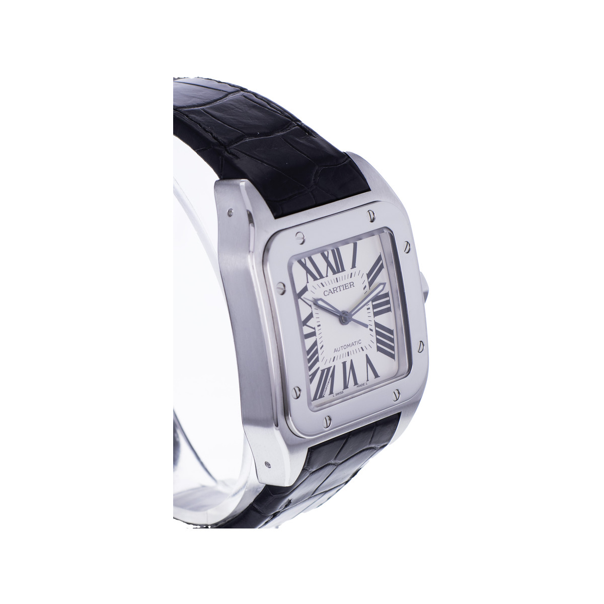 Montre d'occasion CARTIER Santos 100 XL homme automatique bracelet cuir cresus - vue 2