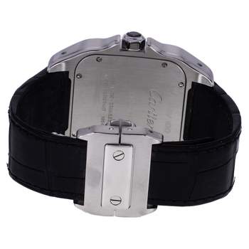 Montre d'occasion CARTIER Santos 100 XL homme automatique bracelet cuir cresus