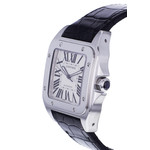 Montre d'occasion CARTIER Santos 100 XL homme automatique bracelet cuir cresus - vue D2