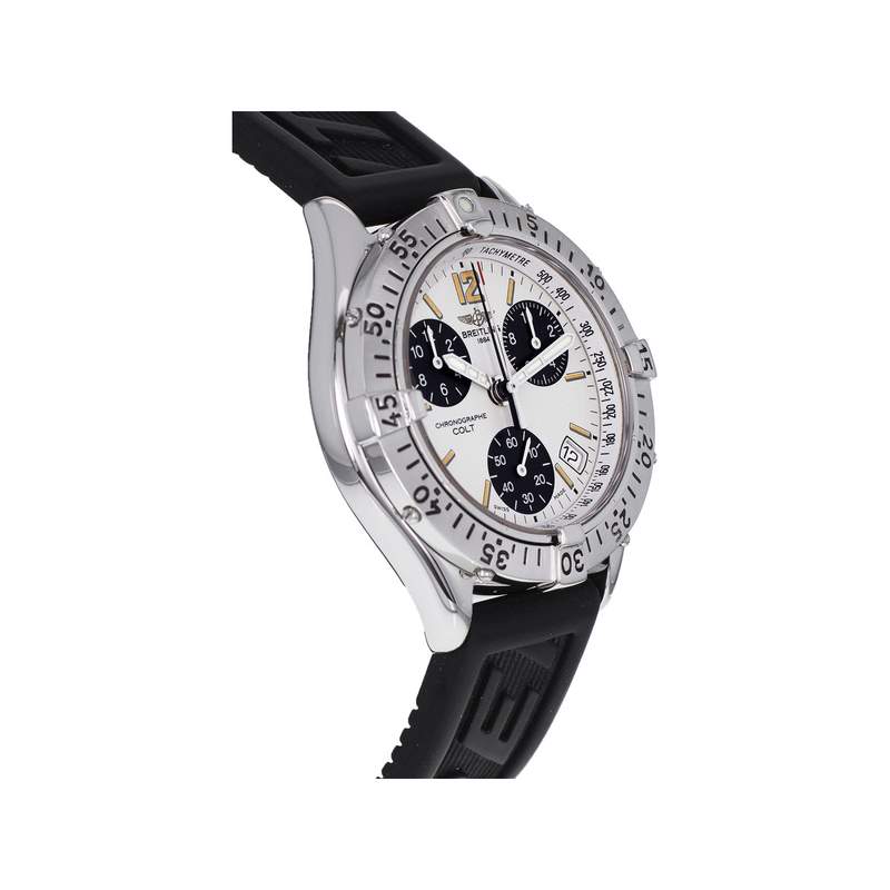 Montre d'occasion BREITLING Colt Chronographe homme quartz bracelet caoutchouc - vue 2