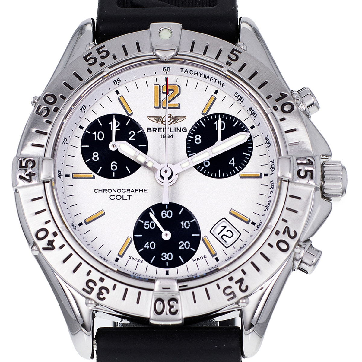 Montre d'occasion BREITLING Colt Chronographe homme quartz bracelet caoutchouc - vue D1