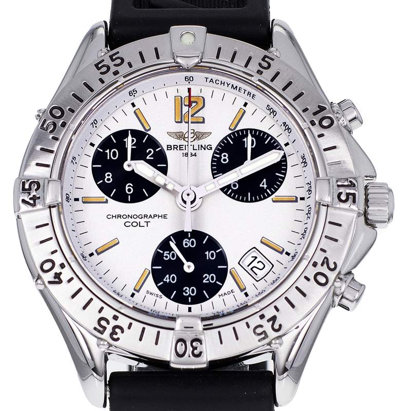 Montre d'occasion BREITLING Colt Chronographe homme quartz bracelet caoutchouc - vue D1