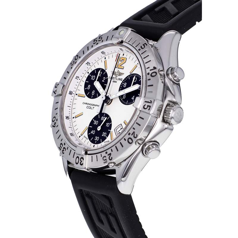 Montre d'occasion BREITLING Colt Chronographe homme quartz bracelet caoutchouc - vue D2