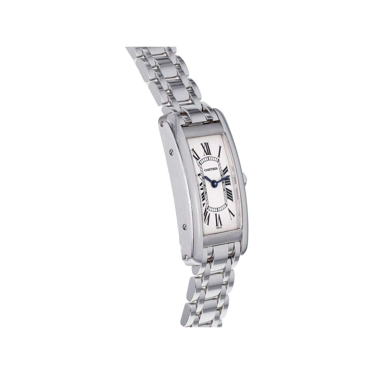 Montre d'occasion CARTIER Tank Américaine femme quartz bracelet or blanc 750/000 - vue 2
