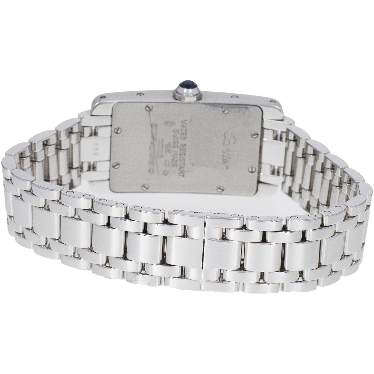 Montre d'occasion CARTIER Tank Américaine femme quartz bracelet or blanc 750/000 - vue 3