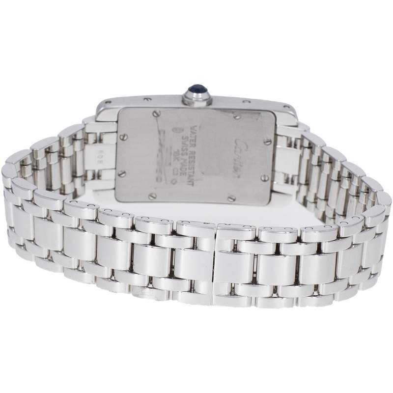 Montre d'occasion CARTIER Tank Américaine femme quartz bracelet or blanc 750/000 - vue 3