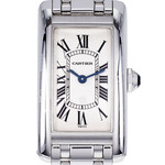 Montre d'occasion CARTIER Tank Américaine femme quartz bracelet or blanc 750/000 - vue D1