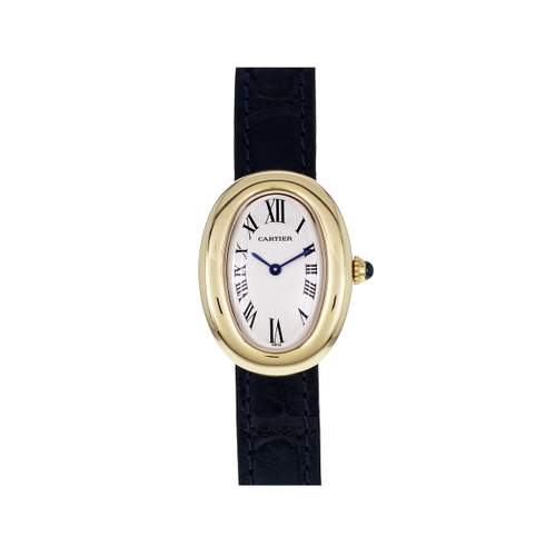 Montre d'occasion CARTIER Baignoire femme quartz bracelet cuir