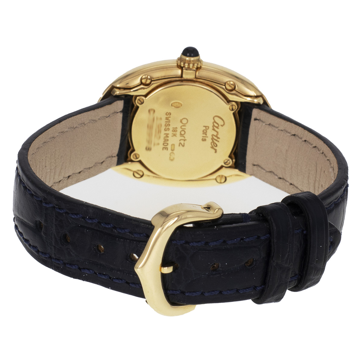 Montre d'occasion CARTIER Baignoire femme quartz bracelet cuir - vue 3