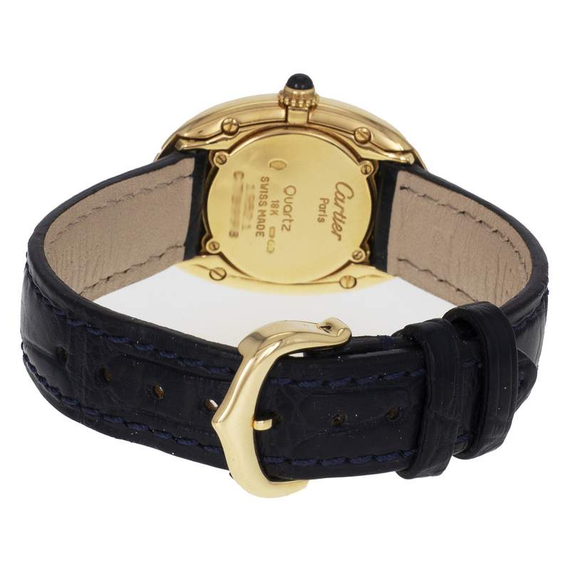 Montre d'occasion CARTIER Baignoire femme quartz bracelet cuir - vue 3